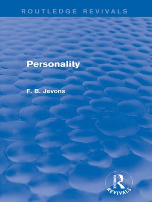 cover image of Personality (Routledge Revivals)